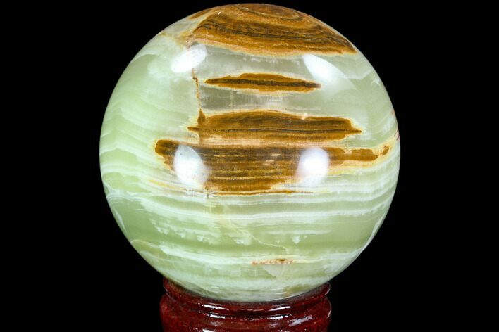 Polished, Green (Jade) Onyx Sphere - Afghanistan #108566